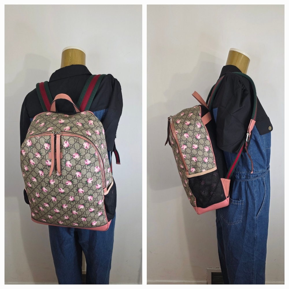 ✨️GUCCI GG Supreme Roses Diaper Backpack